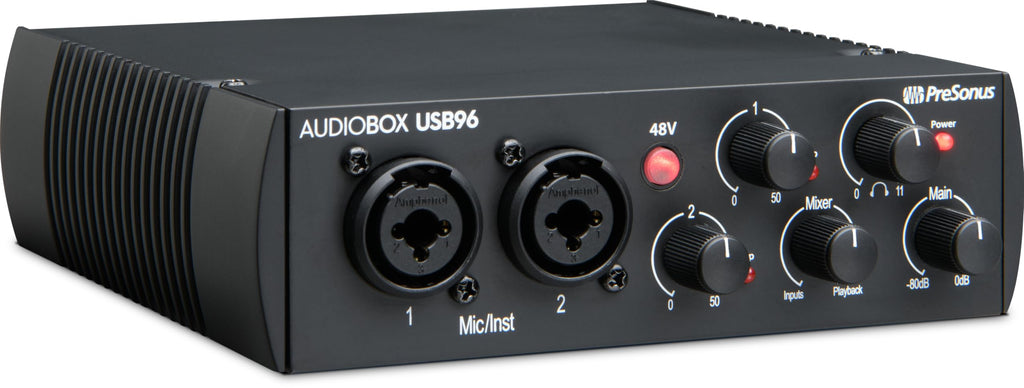 PreSonus AudioBox USB 96 Bundle — USB Audio Interface, XLR Interface for Guitar, Device for PC & Mac, Complete Recording Package with Studio One Pro, Music Production, Home Studio
