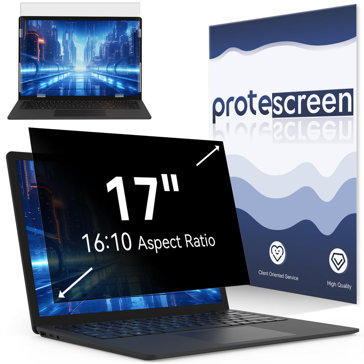 13.3 Inch Laptop Privacy Screen Compatible with Lenovo Hp Dell Acer Asus Thinkpad Envy Xps, 16:10 Aspect Removable Anti Glare Blue Light Filter Protector,13 in Computer Monitor Privacy Shield