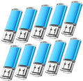 KOOTION Flash Drive 16GB 10 Pack USB 2.0 Thumb Drive Capped Memory Stick Jump Drive, Blue
