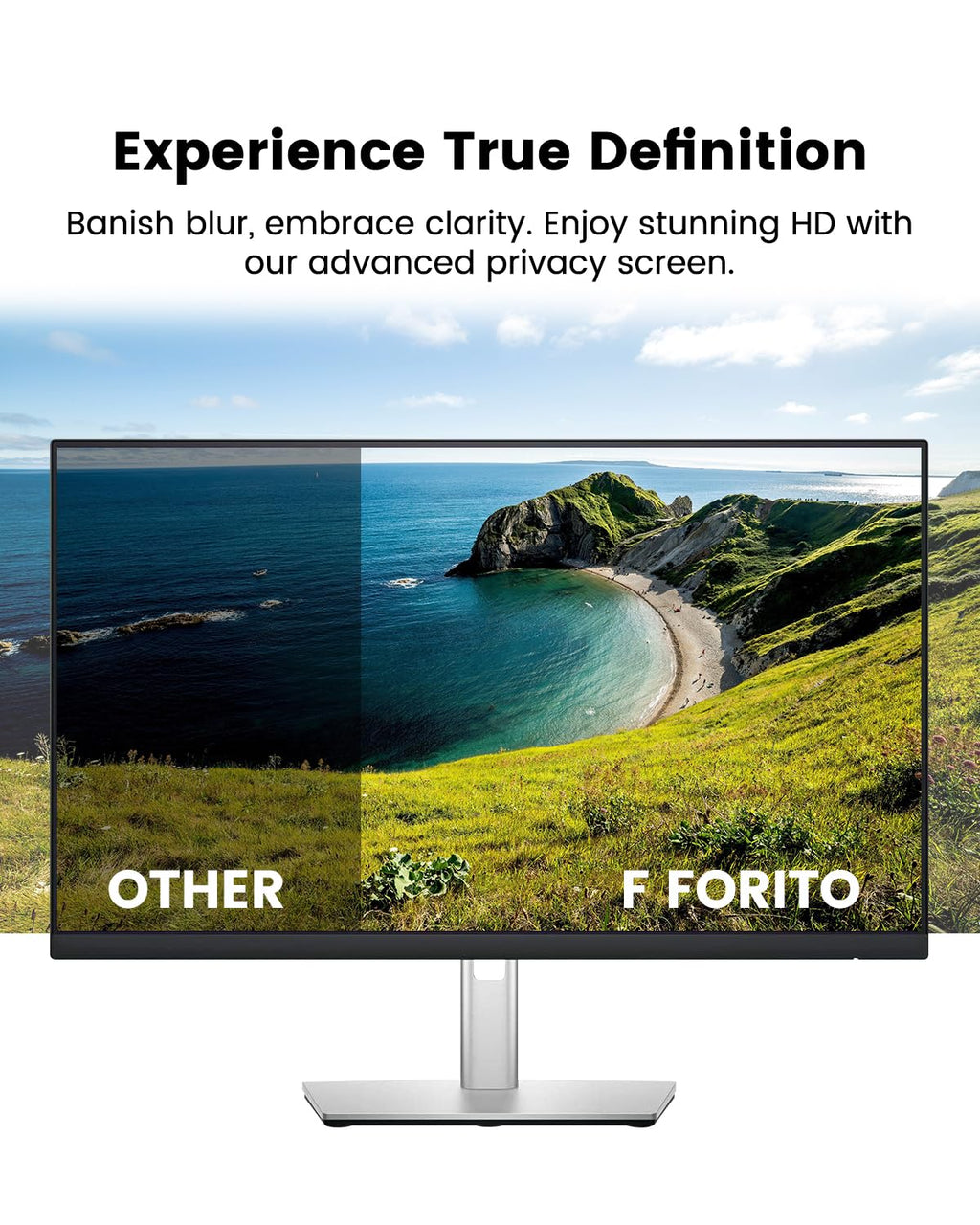 F FORITO 23.8 Inch 16:9 360°Privacy Screen Protector for Computer Monitor, Removable Eye Protection Anti Blue Light Anti Glare Computer Screen Privacy Shield for 23.8" Widescreen Monitors
