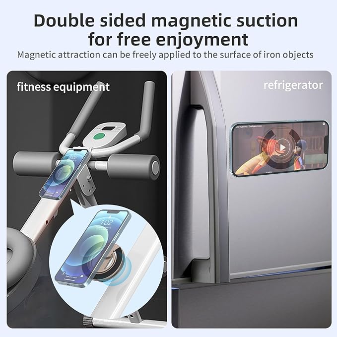 RESPECTED BRO-Magnetic-Phone-Ring-Holder with Dual Rings, Compatible with iPhone 16/15/14/13/12, Multifunctional Stand for Desk,Office,Gym,Kitchen & All Metal Surfaces, Finger Loop Grip (Desert Gold)
