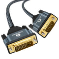 DVI to VGA Cable 10FT, Uni-Directional DVI-D to VGA Adapter Male to Male Gold-Plated Braided 1080P Full HD Cord for HDTV, PC,Laptop, Monitor, Projector
