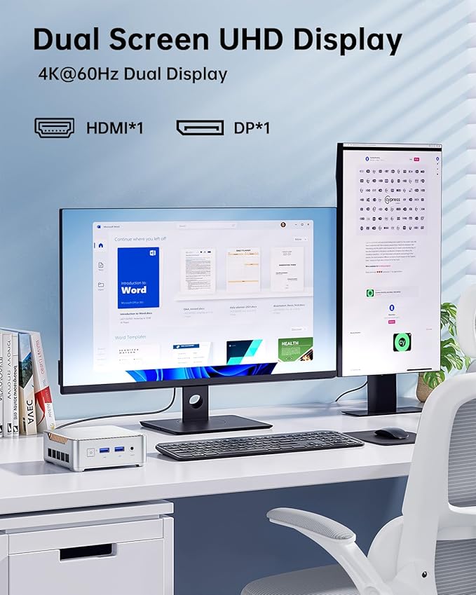 KAMRUI Essenx E2 Mini PC 11 Pro Twin Lake N150 Mini Computer, 16GB RAM 512GB M.2 SSD, Micro PC Support 4K Display/USB3.2/WiFi/BT/Gigabit Ethernet Mini PC Home/Office