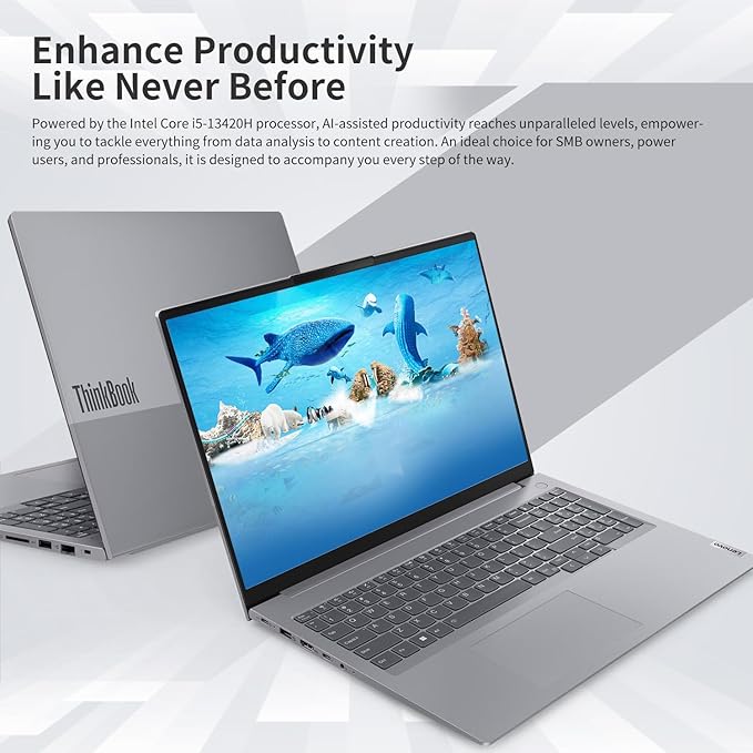 Lenovo ThinkBook 16 Business Laptop, 16" FHD+ Display, 8-Core Intel i5-13420H, 16GB DDR5 RAM, 512GB SSD, HDMI, SD Card Reader, Wi-Fi 6, Windows 11 Pro, Bundle with Targus USB-C 100W Docking Station