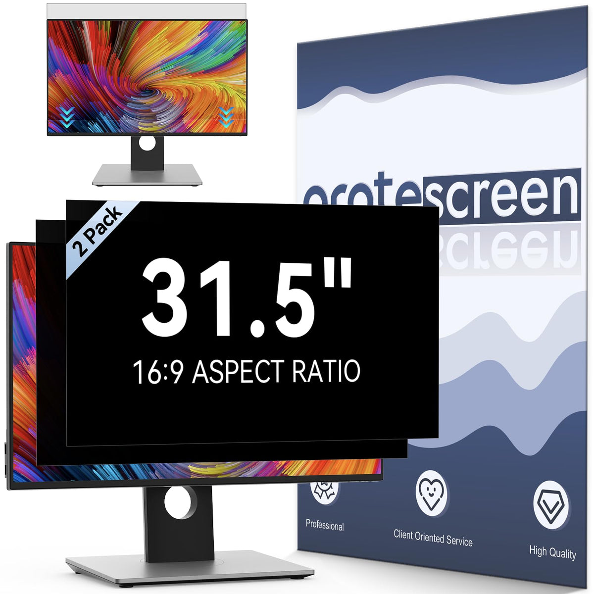 13.3 Inch Laptop Privacy Screen Compatible with Lenovo Hp Dell Acer Asus Thinkpad Envy Xps, 16:10 Aspect Removable Anti Glare Blue Light Filter Protector,13 in Computer Monitor Privacy Shield