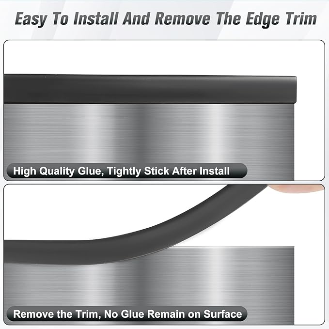 Edge Trim, 1/8" (3mm) Rubber Edge Trim, Black Color, 20Ft