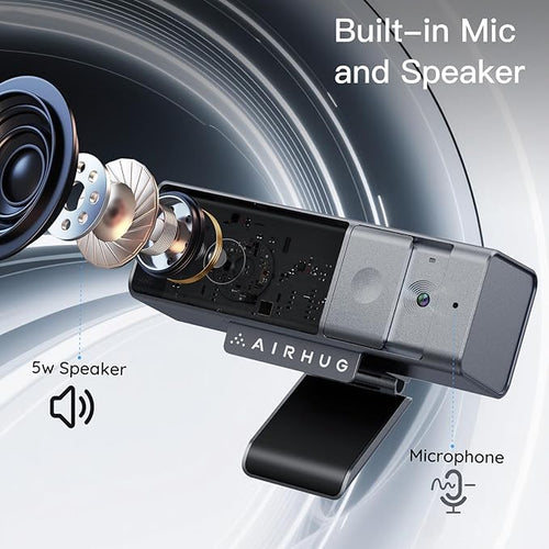 AIRHUG 3 in 1 1080P Webcam with Microphone & Speaker