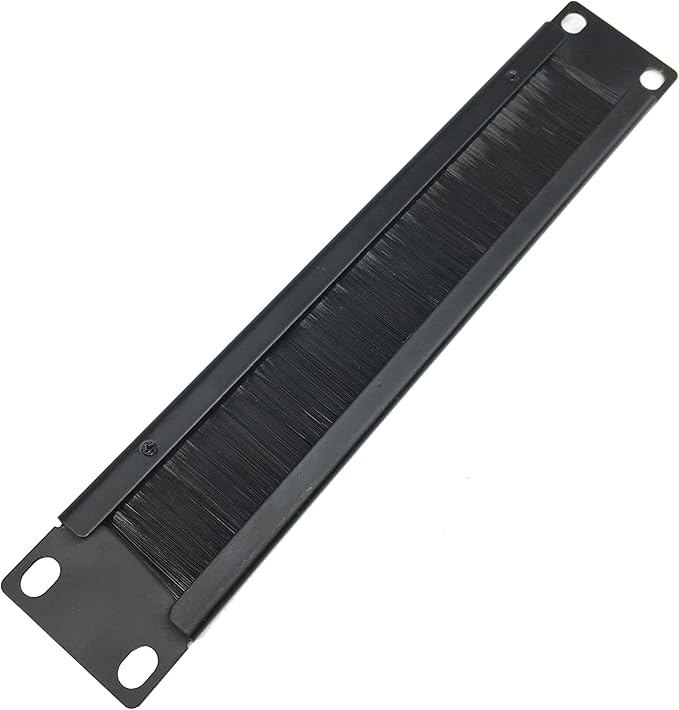 1U Mini 10 inch Brush Cable Management Panel Cable Manager with Brush Strip for Cable Entry in 10 Inch Server Rack, Network Cabinet or Desktop Rack