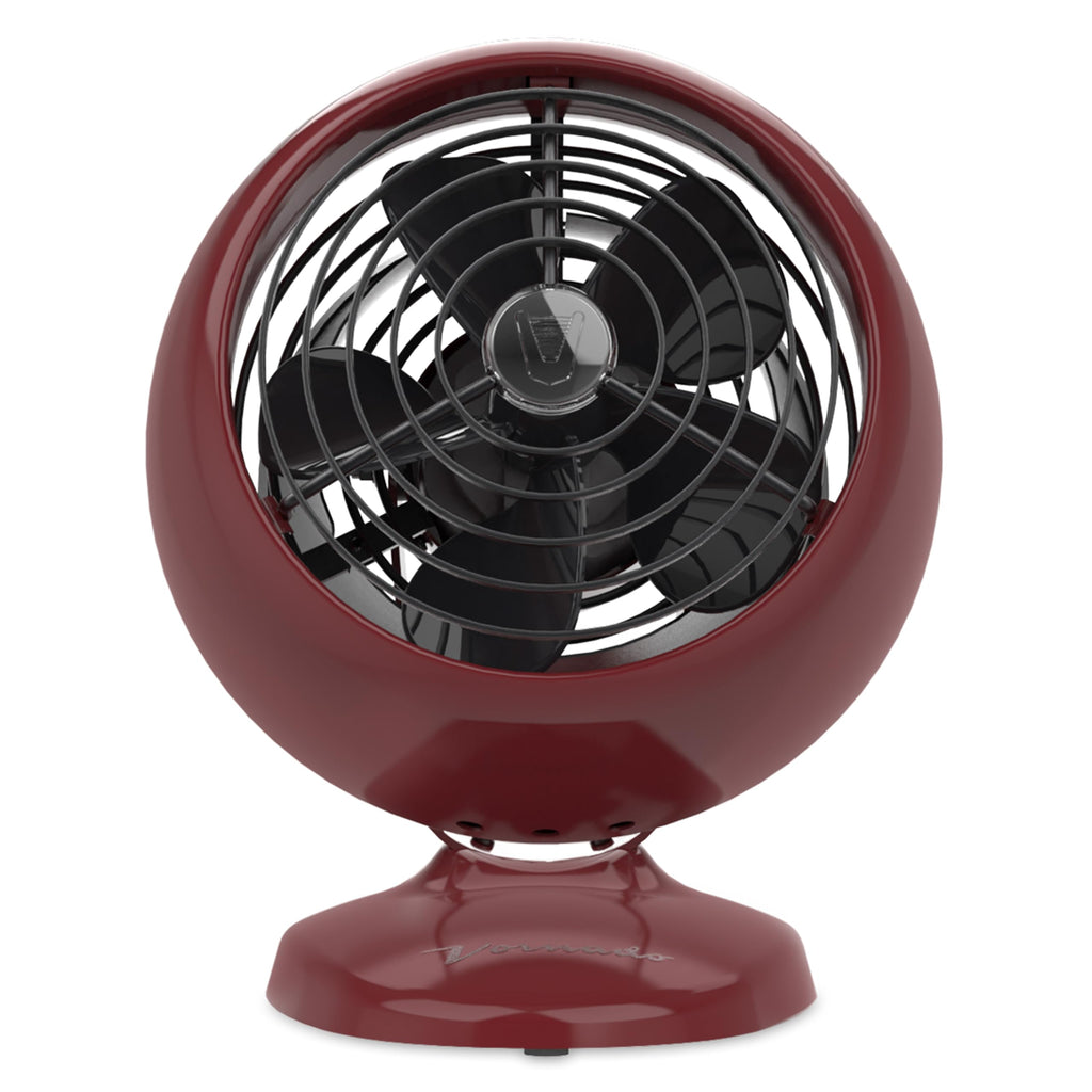 Vornado VFAN™ Mini Classic Vintage Metal Desk Fan, 2-Speed, Adjustable Tilt, Personal Air Circulator for Bedroom, Office, Dorm Room, Portable Quiet, Claret