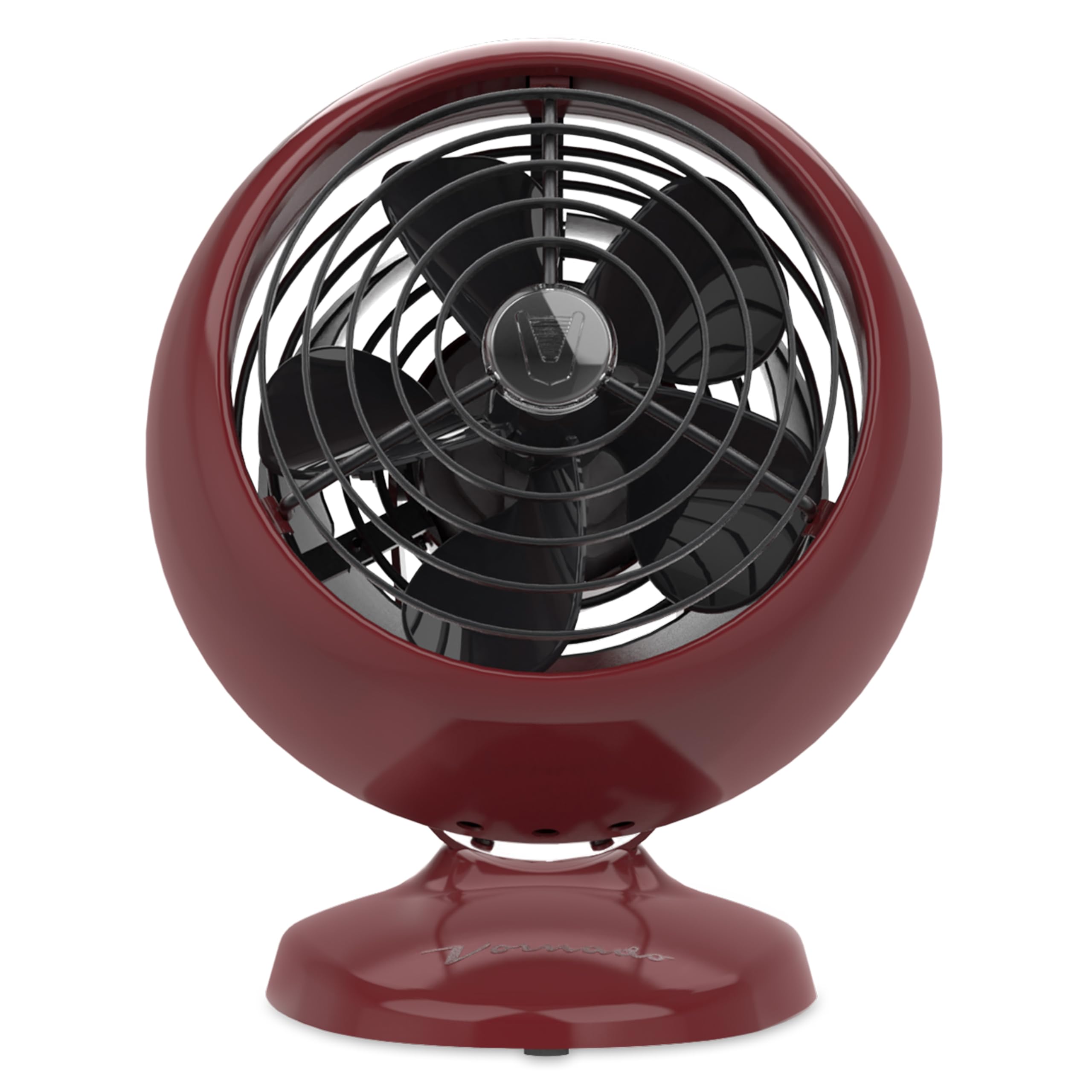 Vornado VFAN™ Mini Classic Vintage Metal Desk Fan, 2-Speed, Adjustable Tilt, Personal Air Circulator for Bedroom, Office, Dorm Room, Portable Quiet, Claret