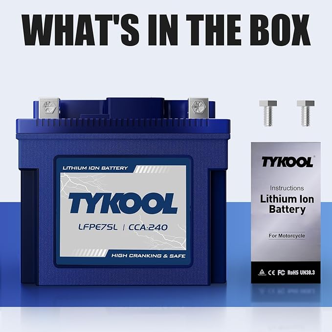 YTZ7S / YTX7L,12V 4Ah 240CCA LiFePO4 Motorcycle Battery, Powersports Battery for Honda KTM Yamaha Harely, Lithium Battery,For ATV, UTV, Scooter,Snowmobile, Motocross, Lawn Mower, Jet Ski, Motorboat