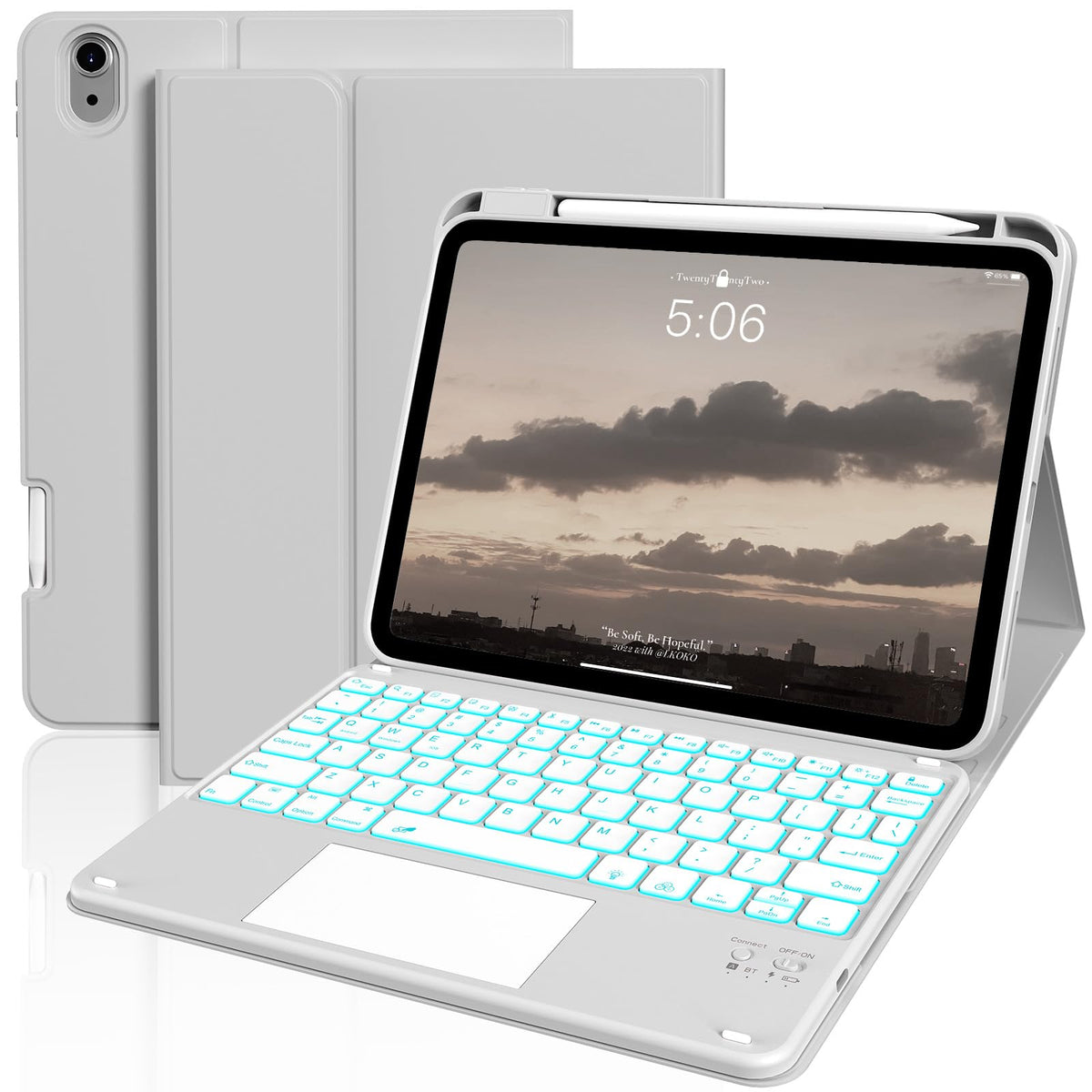 JKSML for iPad(A16) 11th/10th Generation Case with Keyboard (11/10.9 inch)