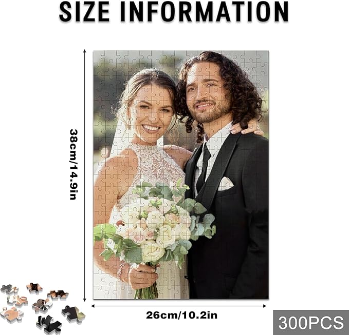 Custom Puzzle, Personalized Puzzle for Photos, Customized Puzzle 120/200/300/500/1000/1500 Pieces for Family, Christmas, Pet, Birthday, Wedding Gift