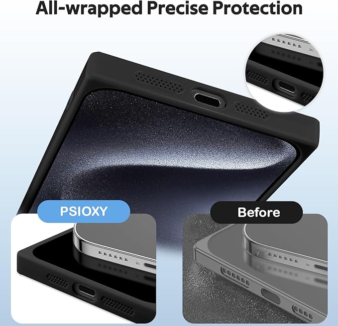 Designed for iPhone 15 Pro Case Compatible with Magsafe Cover Camera Lens Protector Military Grade Protection Shockproof Soft TPU Slim Magnetic Phone Case for iPhone 15 Pro Black
