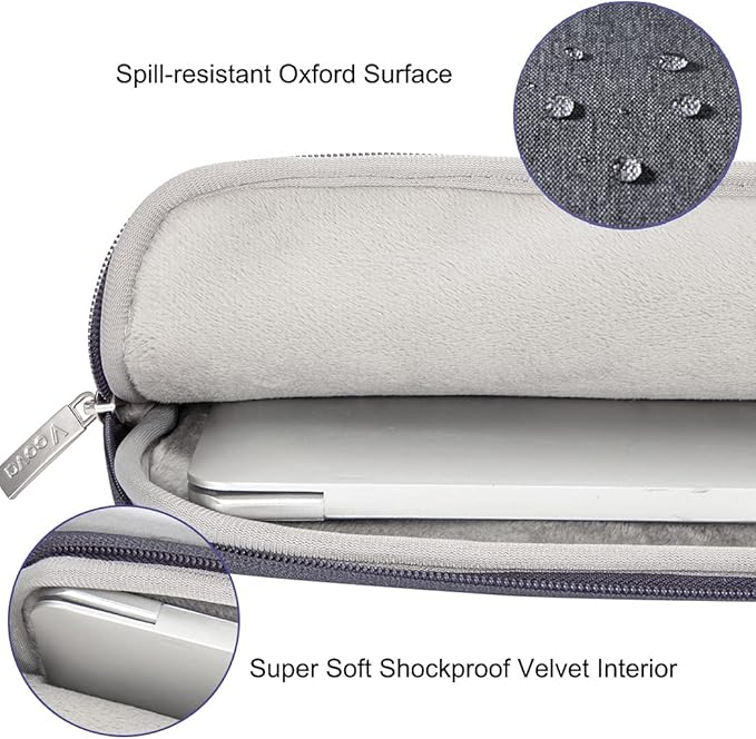 Voova Laptop Bag 13 14 Inch, Waterproof Computer Sleeve Carrying Case with Shoulder Straps & Handle Compatible with Macbook Air 13 M2/M3/M4, MacBook Pro 13/14, HP Dell Lenovo Chromebook 14, Grey