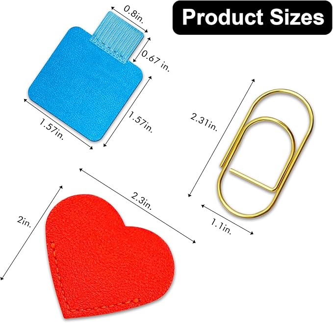 Pen Loop Holder for Notebook 12 Colors Self-Adhesive Stick On Pen Holder with Extra 2 Pens Clips 1 Leather Bookmarks As COMBO for Planner Journal Tablet Clipboards Calendars Bible Campus School Office