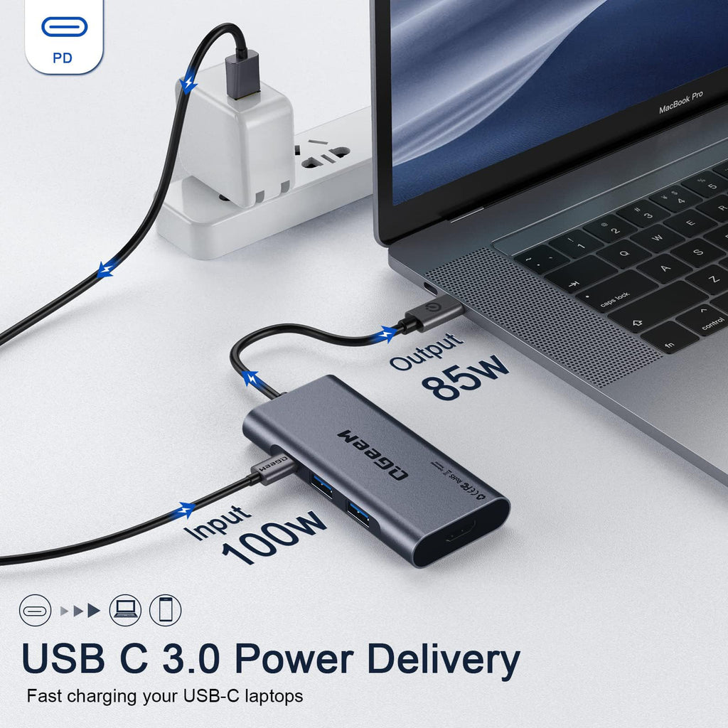 USB Docking Station,QGeeM Triple Monitor DisplayLink Docking Station for Laptop with HDMI,VGA,100W PD Charging,Gigabit Ethernet,SD/TF Reader,5 USB Ports,Compatible with MacBook,Dell,HP,Lenovo