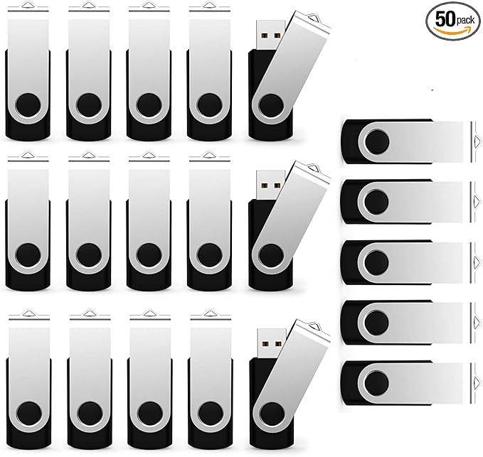 USB Flash Drive 128MB 50 Pack, Bulk USB 2.0 Thumb Drives Swivel Memory Stick Jump Drive Pen Drive,128MB 50 Pieces