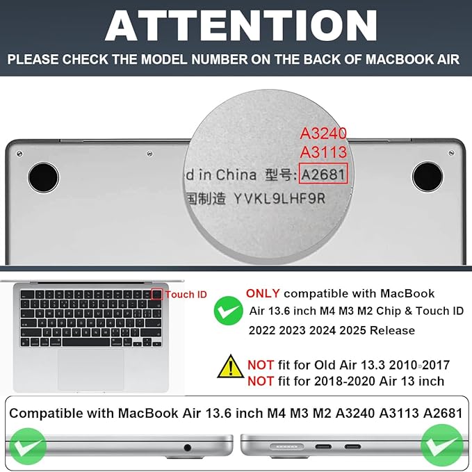 for 2025 M4 MacBook Air 13.6 Inch Case A3240 Fits 2022 2023 A2681 M2 2024 A3113 M3 Chip with Liquid Retina Display, Printed Plastic Hard Shell Cover for Mac Air 13.6", Pink Purple Gradient