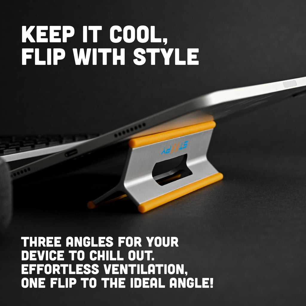 Steepy Portable Laptop Stand for Desk – Adjustable Height, & Portable Laptop Holder – Ergonomic Computer Stand for Cooling & Comfort – Slip-Proof, Sturdy Design – Universal Fit for 13-17 Inch Devices