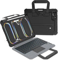 Nillkin Carry Go Keyboard Case for iPad Pro 11 inch (M4) 2024 with Handle, Rugged Case with Detachable Keyboard for iPad Pro 11, Magic Trackpad, 7 Colors Backlit, Camera Cover, Black