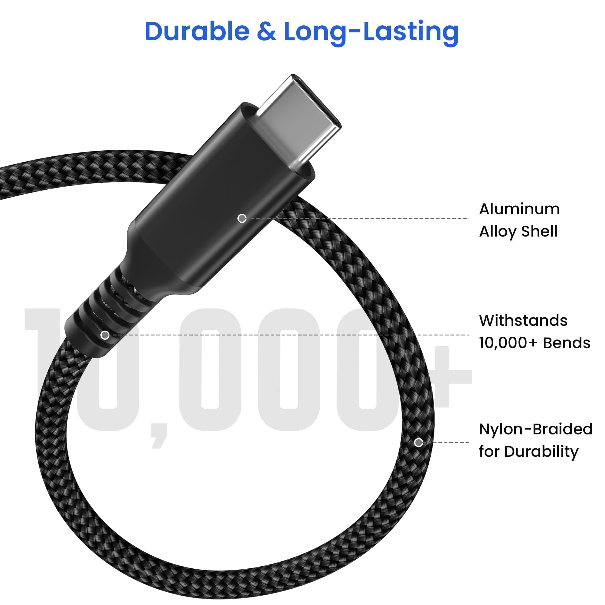 Elebase for Samsung Z Fold Flip 7 USB C Charging Cord 6.6FT with Adapter