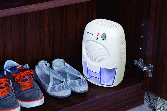 Ivation IVADM10 Powerful Small-Size Thermo-Electric Dehumidifier - for Smaller Room, Cupboard, Basement, Attic, Stored Boat, RV, Antique Car,White