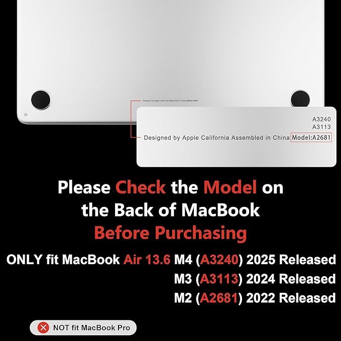 MEEgoodo Case for MacBook Air M4/M3/M2 13.6 inch 2025 2024 2022, Fit Model A3240 A3113 A2681, Compatible with MacBook Air 13 inch, Laptop Hard Shell Case with Keyboard Cover, Cute Kiss & Love