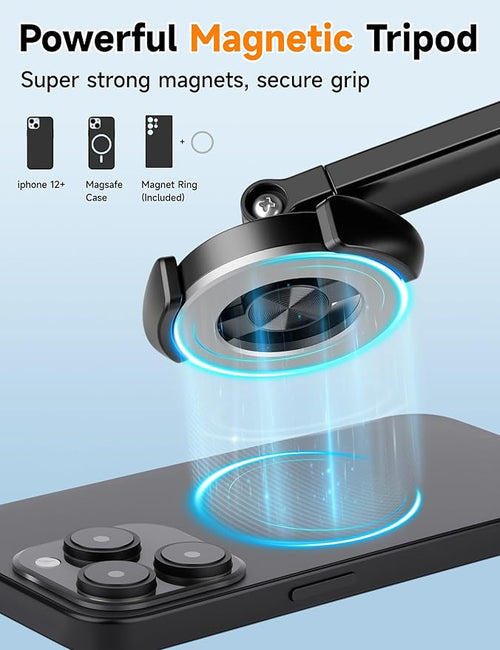 70" Magnetic Phone Tripod, Selfie Stick Tripod for iPhone MagSafe & Camera