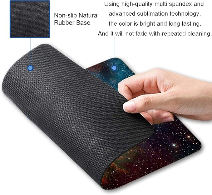 Mouse Pad, Galaxy Mouse Pad, Square Waterproof Mouse Pad Non-Slip Rubber Base MousePads for Office Laptop, 9.5"x7.9"x0.12" Inch(Blue Galaxy)