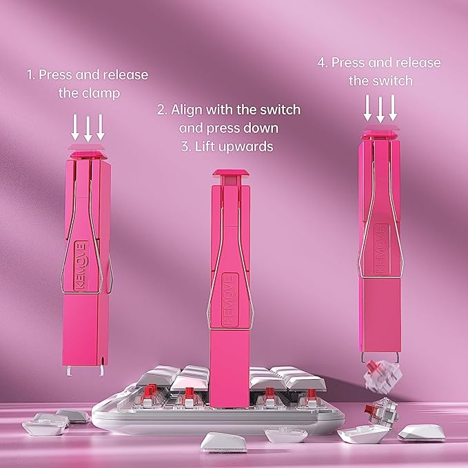 KEMOVE P10 2-in-1 Switch Puller Keycap Puller for Mechanical Keyboard, 304 Stainless Steel Key Switch Keycap Puller, Easily Remove and Replace Gaming Keyboard Switches and keycaps