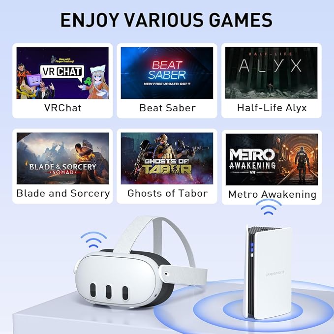 PC-VR Streaming Air Link Compatible with Meta Quest 3S/3/2 AX3000 WiFi6 VR Router, Replace Link Cable, Wireless Stable and Fast (Puppis S1)