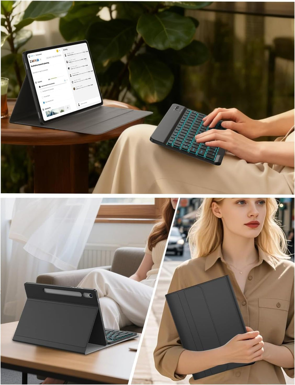 Backlit Keyboard Case for Samsung Galaxy Tab S10 Lite/S10 FE/S9 FE/Tab S9