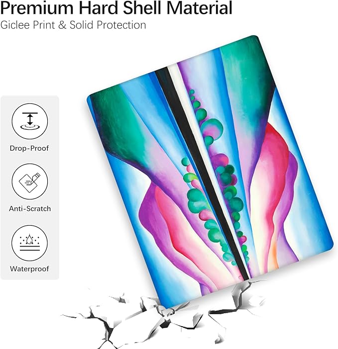 Berkin Arts for MacBook Air 15 inch Case 2025 2024 2023 Release M4 A3241 M3 A3114 M2 A2941 with Keyboard Cover & Screen Protector Abstract Landscape(Lake George Reflection by O'Keeffe)