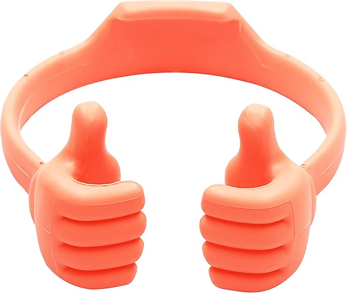 Honsky Thumbs-up Cell Phone Stand Holder, Tablet Stand Cradle for Desk Desktop Smartphone Cellphone Mobile Phone Tablets - Universal Adjustable Flexible, Light Red