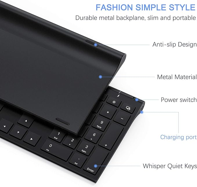 Wireless Keyboard and Mouse, Vssoplor 2.4GHz Rechargeable Compact Quiet Full-Size Keyboard and Mouse Combo with Nano USB Receiver for Windows, Laptop, PC, Notebook-Black