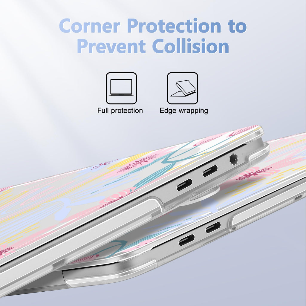 Lepeoac for MacBook Pro 16 inch Case 2019 2020 Release Model A2141, Plastic Hard Shell Cover with Keyboard Cover & Screen Protector for MacBook Pro 16 inch with Touch Bar & Touch ID, Florals