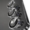 YWXTW Camera Lens Protector for Samsung Galaxy S25 Accessories [1:1 Fit & Ultra Clarity] 9H Tempered Glass Metal Individual Ring Camera Cover Screen Protector for S25, Case Friendly (Clear)