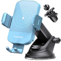 CHGeek Wireless Car Charger, 15W Fast Charging Auto Clamping Car Charger Phone Mount Phone Holder fit for iPhone 15 14 13 12 11 Pro Max Xs, Samsung Galaxy S24 Ultra S23 S22 S21, S20, S10+, Cyan