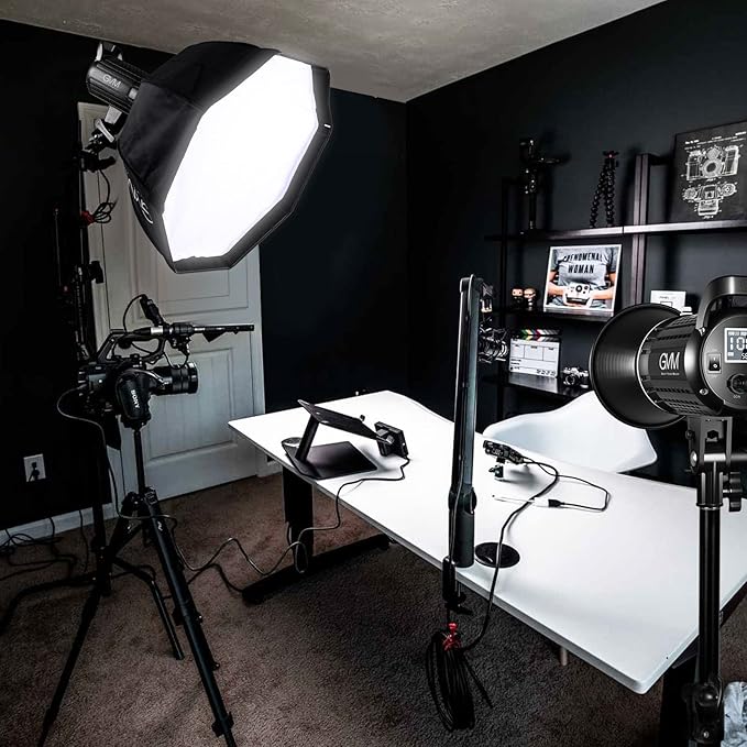 Bi-Color LED Video Light, GVM 200W Photography Lighting with Bowens Mount, Continuous LED Lighting Dimmable 3200K-5600K, CRI97+, APP Control System, YouTube, Portrait Studio Lighting Kit with Softbox