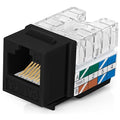 Everest 90° Angled RJ45 Cat6A Keystone Jacks 20-Pack in Black - Slim Profile Female RJ45 Connectors - Cat 6A Keystone Jack - Compatible with 90° Angled Speed Termination Tool - easyJACK (B094WB91H3)