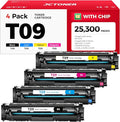 T09 Toner Cartridge Set 4-Pack with chip High Yield Replacement for Canon T09 T09L 3020C005AA 3019C005AA 3018C005AA 3017C005AA for Color imageCLASS MF1127C X LBP1127C C1127i C1127iF C1127P Printer Ink