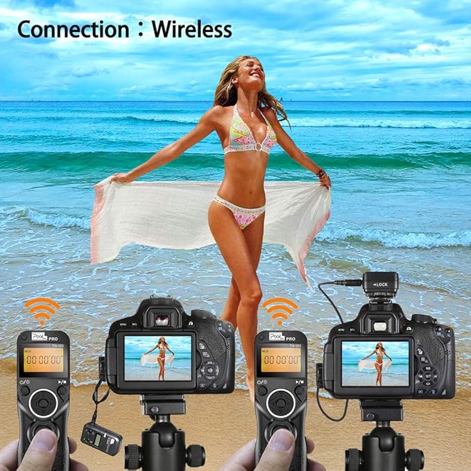 Pixel TW-283 E3 Wireless Shutter Release Cable Wired Remote Control Compatible Compatible for Canon XT XTi XS XSi T1i T2i T3 T3i T4i T5 T5i T6i SL1 EOS1300D 300D 60D 60Da 70D 80D