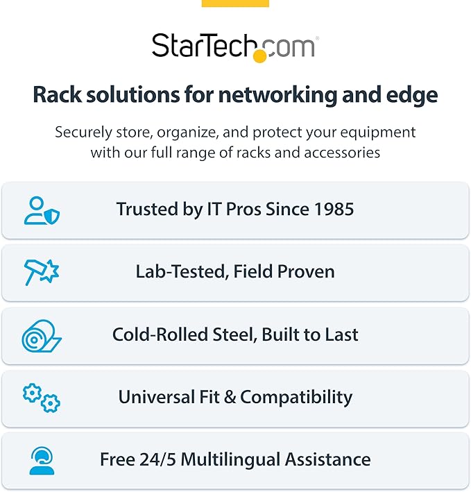 StarTech.com 14U Wall Mount Network Rack, 14 in Deep (Low Profile), 19" Patch Panel Bracket for Shallow Server, IT Equipment, Network Switches, 77lbs/35kg Weight Capacity, Black (RACK-14U-14-BRACKET)