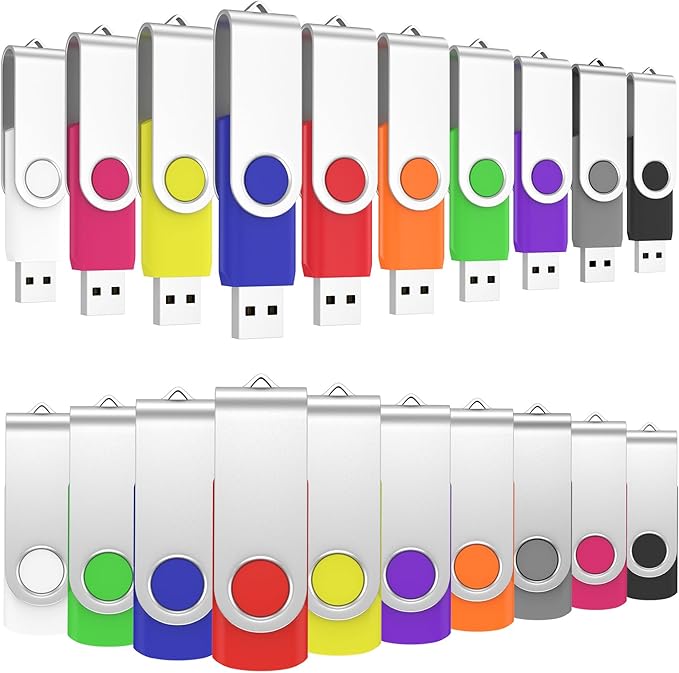 ABLAZE 4GB Flash Drives 500 Pack, USB 2.0 Thumb Drives Bulk Swivel Memory Stick Bulk USB 500 Pack Pendrives 4GB (Mixcolors)