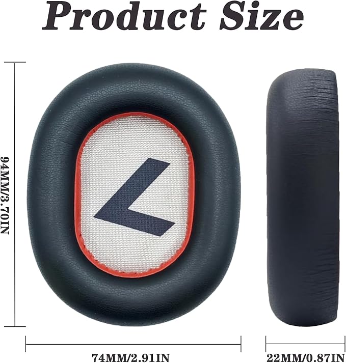 Replacement Earpads Compatible with Plantronics Voyager 8200 UC/Plantronics Backbeat Pro2 Headphone, Headphone Ear Pads Ear Cushions, Ear Cups Cover Repair Parts-Black