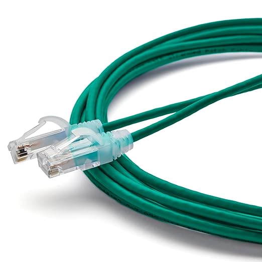 TRUECABLE Cat6 Component Rated Patch Cable, Unshielded (U/UTP), 14ft, Green, 28AWG Solid Copper, Snagless 10G High-Speed Ethernet Cable, PoE++ 4PPoE 100W, UL Listed, RoHS-3, 1 Pack