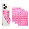 NTidea (3 Pack) Double Sided Silicone Suction Cup Phone Case Mount, Hands-Free Silicon Phone Grip with Higher Suction Power for Selfies and Videos, Non Slip Phone Accessories, Pink