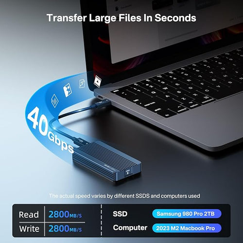 ACASIS 40Gbps M.2 NVMe SSD Enclosure, TBU 405 for M1 M2 Pro/Max, Compatible with 、USB4/USB3.2/3.1/3.0/2.0, M.2 Enclosure Support 2280/2260/2242/2230 (TBU405)