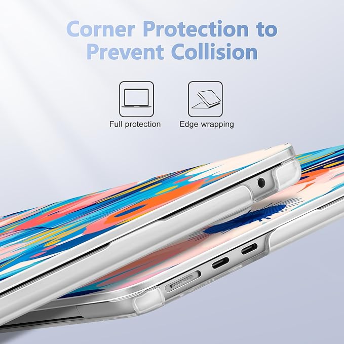 Case for MacBook Air 15 Inch 2025 2024 2023 Release M4 A3241 M3 A3114 M2 A2941, Hard Shell with Screen Protector & Keyboard Cover, Compatible with Touch ID, Ornament